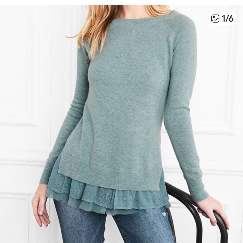 Garnet Hill Women's Sweater in heather green